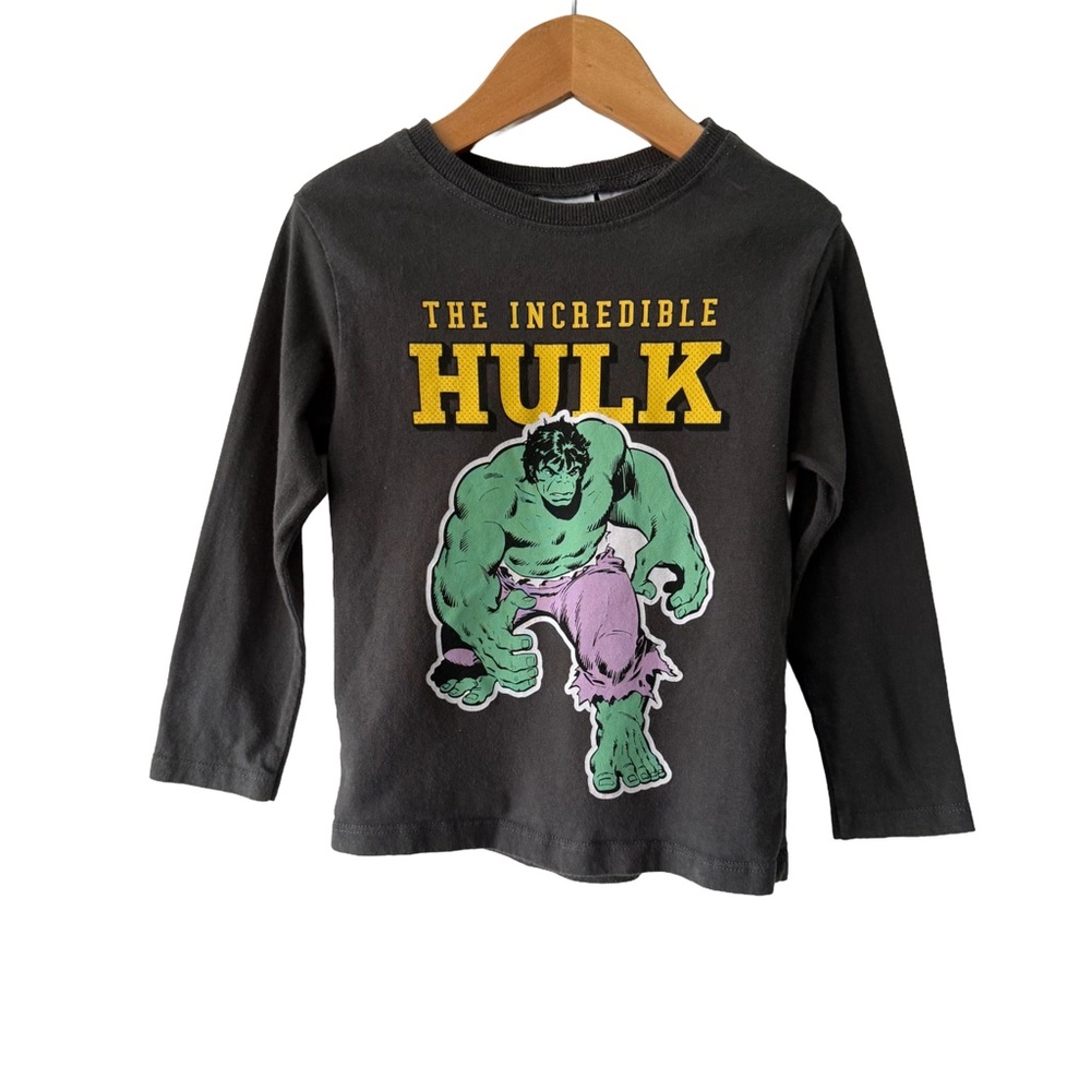 Zara Kids Hulk Graphic Long Sleeve Tee - Gray 2/3 Years